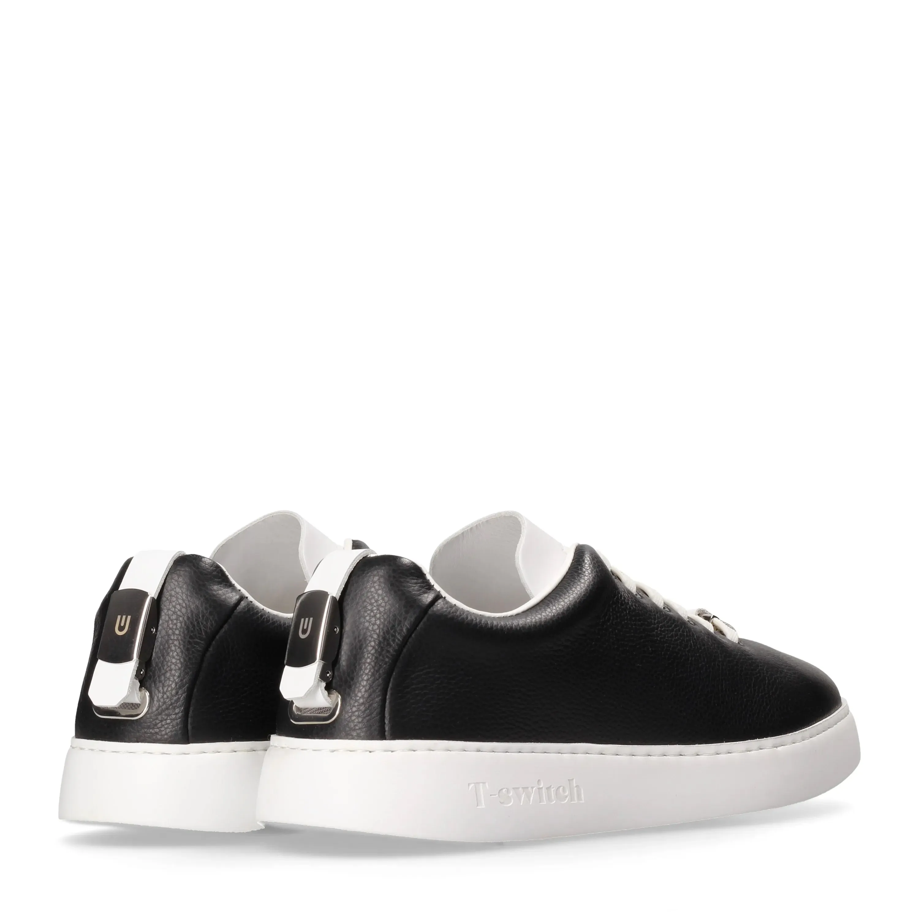 T-Switch Men's Shoes Black Calf-Skin Leather Sneaker