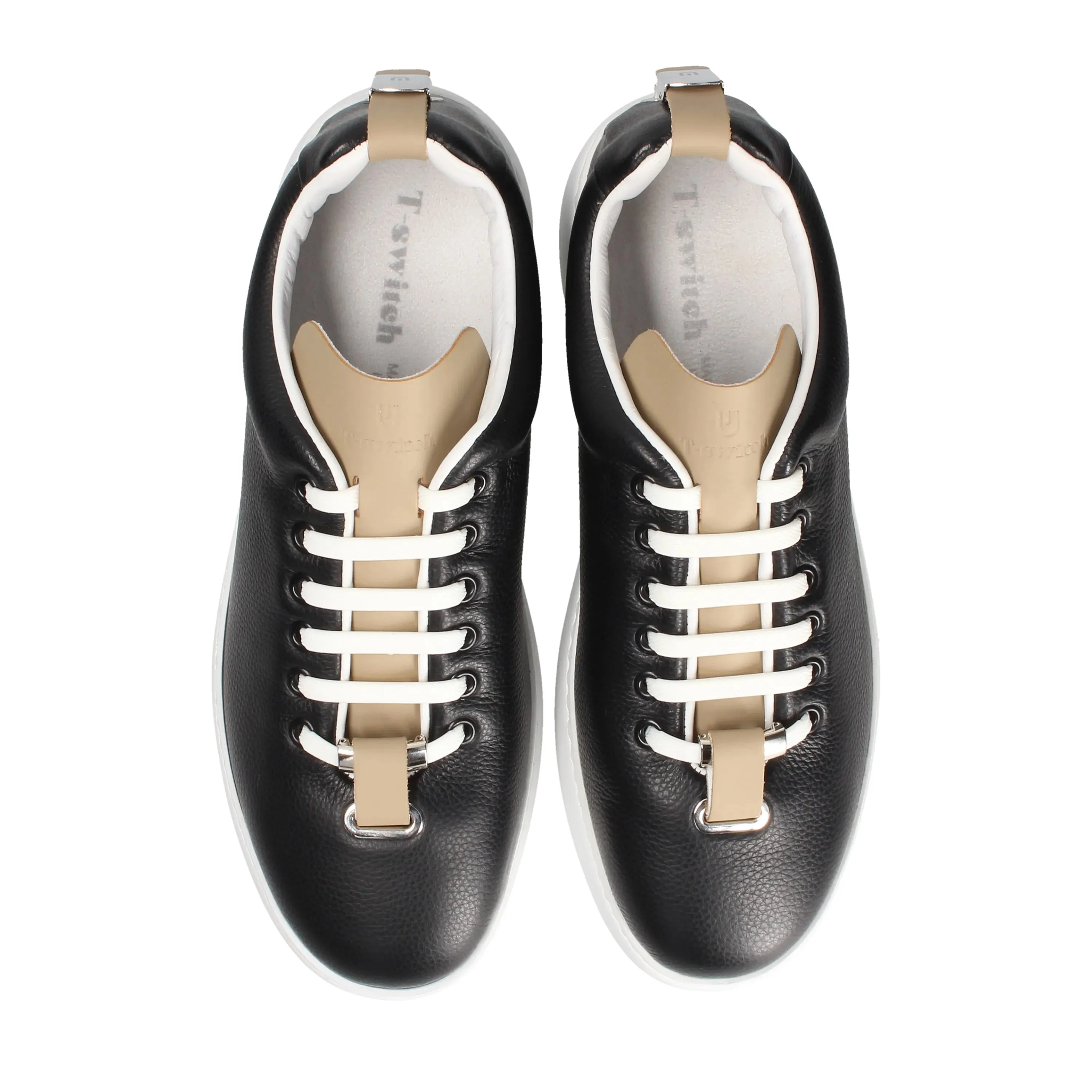T-Switch Men's Shoes Black Calf-Skin Leather Sneaker