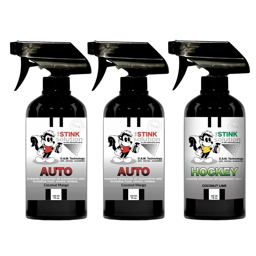 Three Pack - Two Auto Odor Eliminating Sprays   One Spray of Choice 16 oz