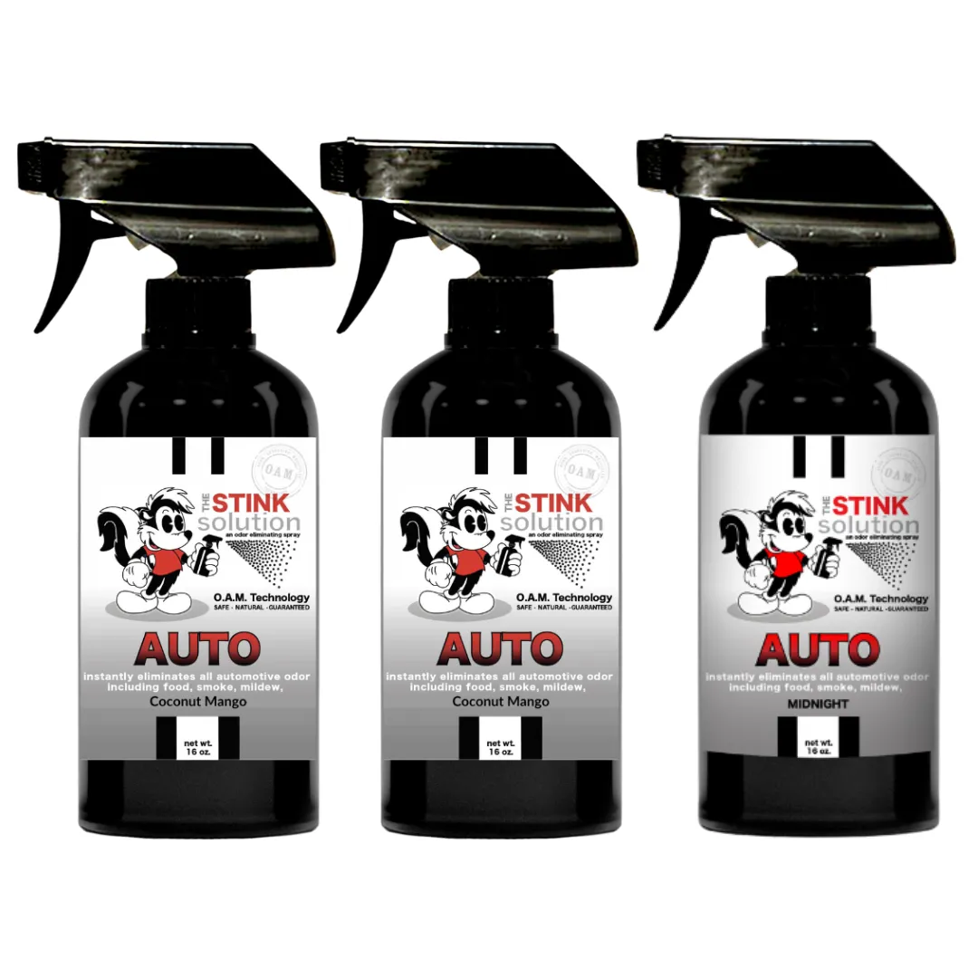 Three Pack - Two Auto Odor Eliminating Sprays   One Spray of Choice 16 oz