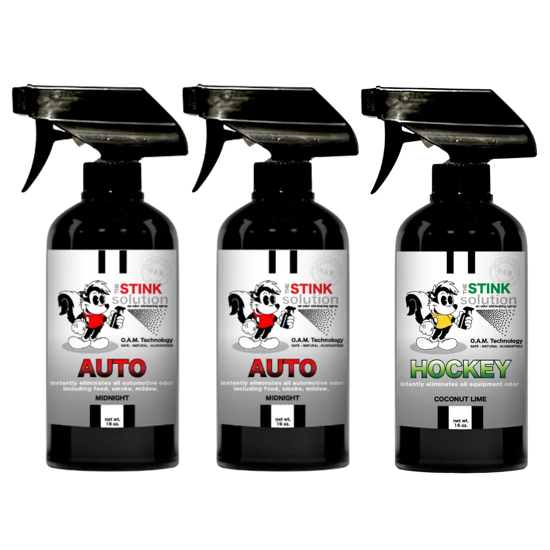 Three Pack - Two Auto Odor Eliminating Sprays   One Spray of Choice 16 oz