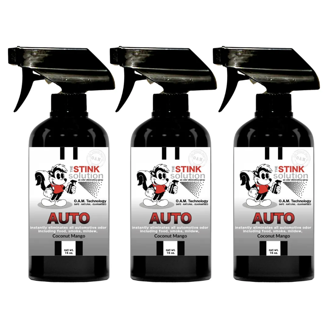 Three Pack - Two Auto Odor Eliminating Sprays   One Spray of Choice 16 oz