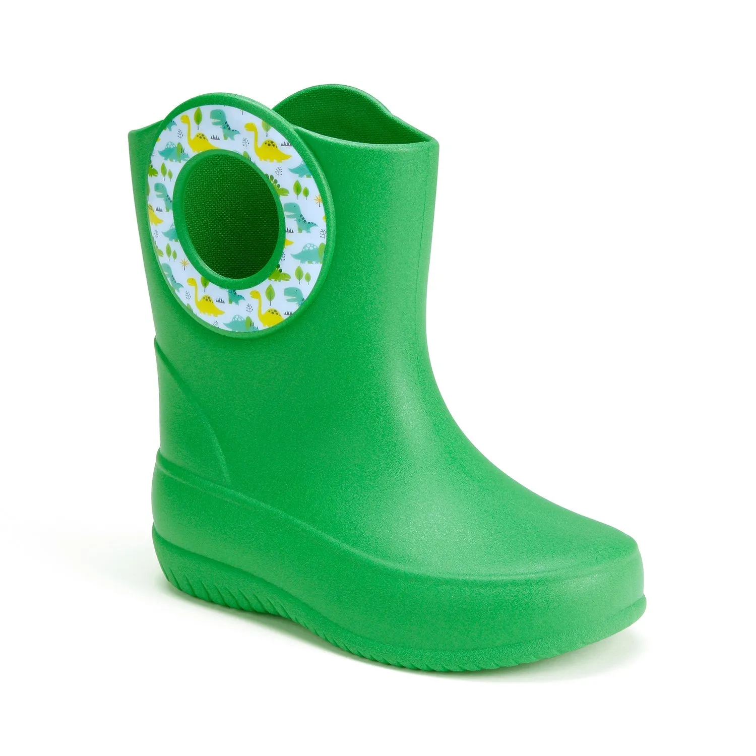 Toddler Kendall Rain Boots, Green Dinosaurs