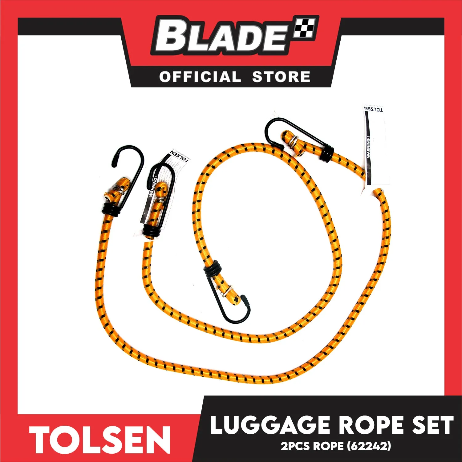 Tolsen 2pcs. Luggage Rope With 2 Hooks  62242