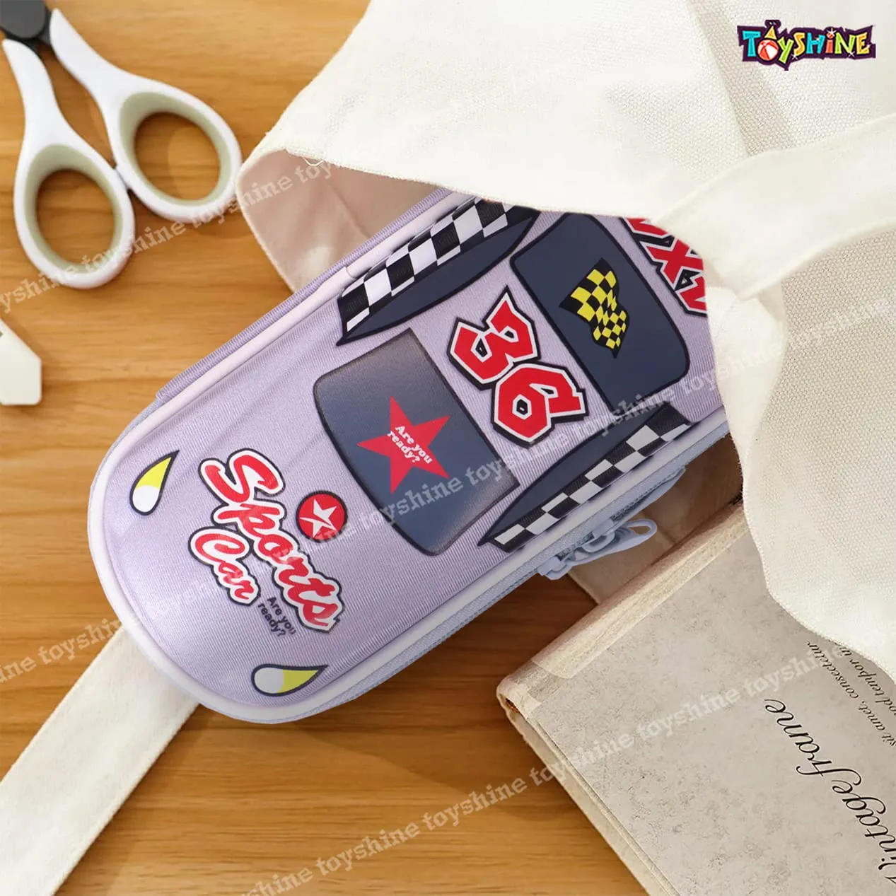 Toyshine Formula Car Pencil Case with multiple compartment Students Stationery Box