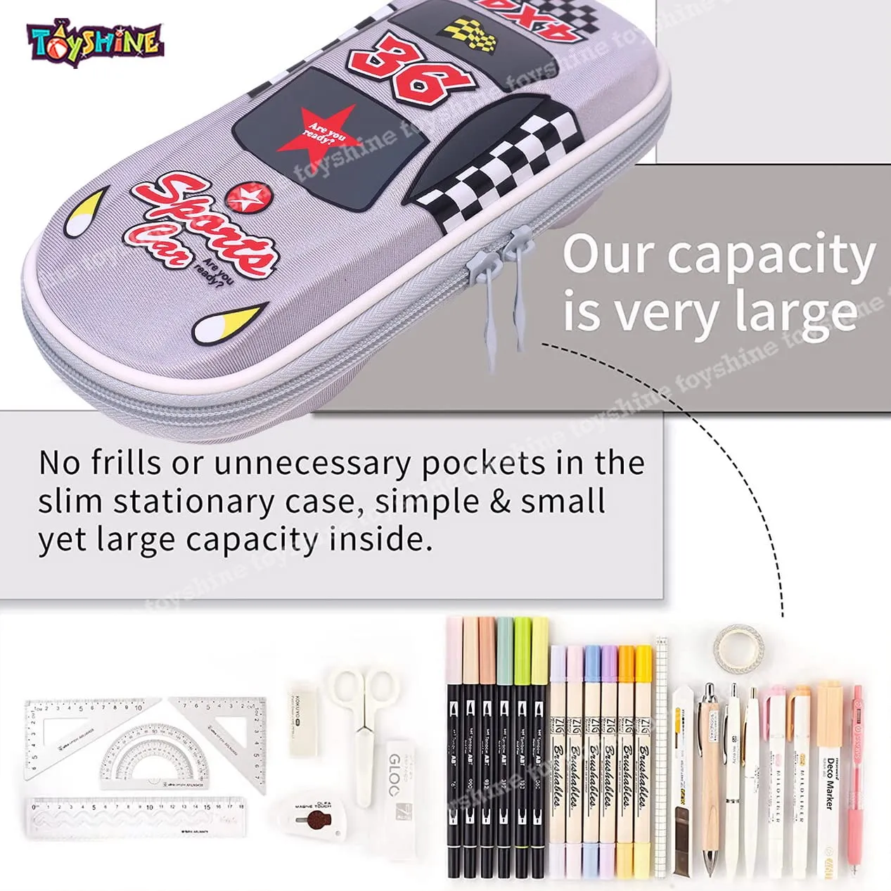 Toyshine Formula Car Pencil Case with multiple compartment Students Stationery Box