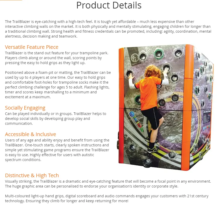 Trailblazer Interactive Climbing Wall