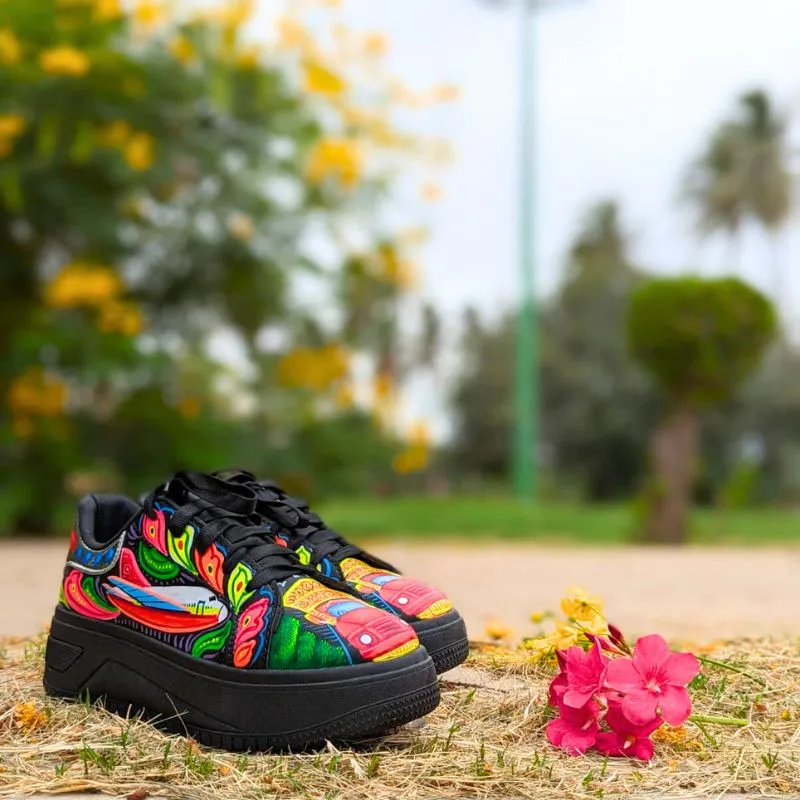 Truck Black Hand Painted Shoes