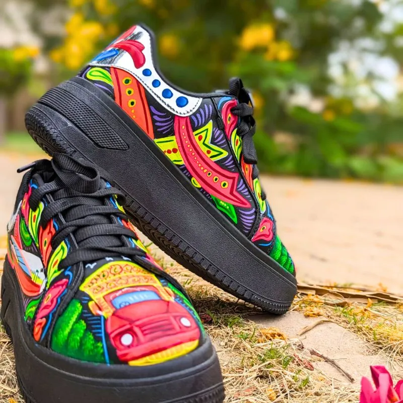 Truck Black Hand Painted Shoes