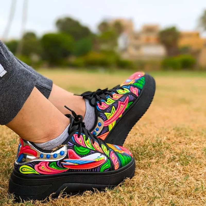 Truck Black Hand Painted Shoes