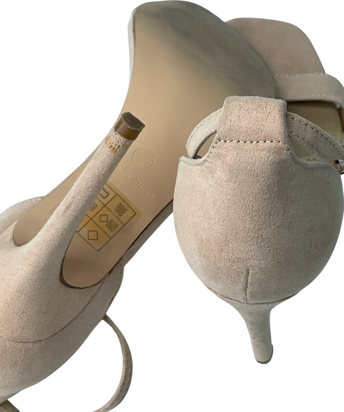 Truffle Collection Cream Block Heel Shoes In Beige UK 5 EU 38 👠