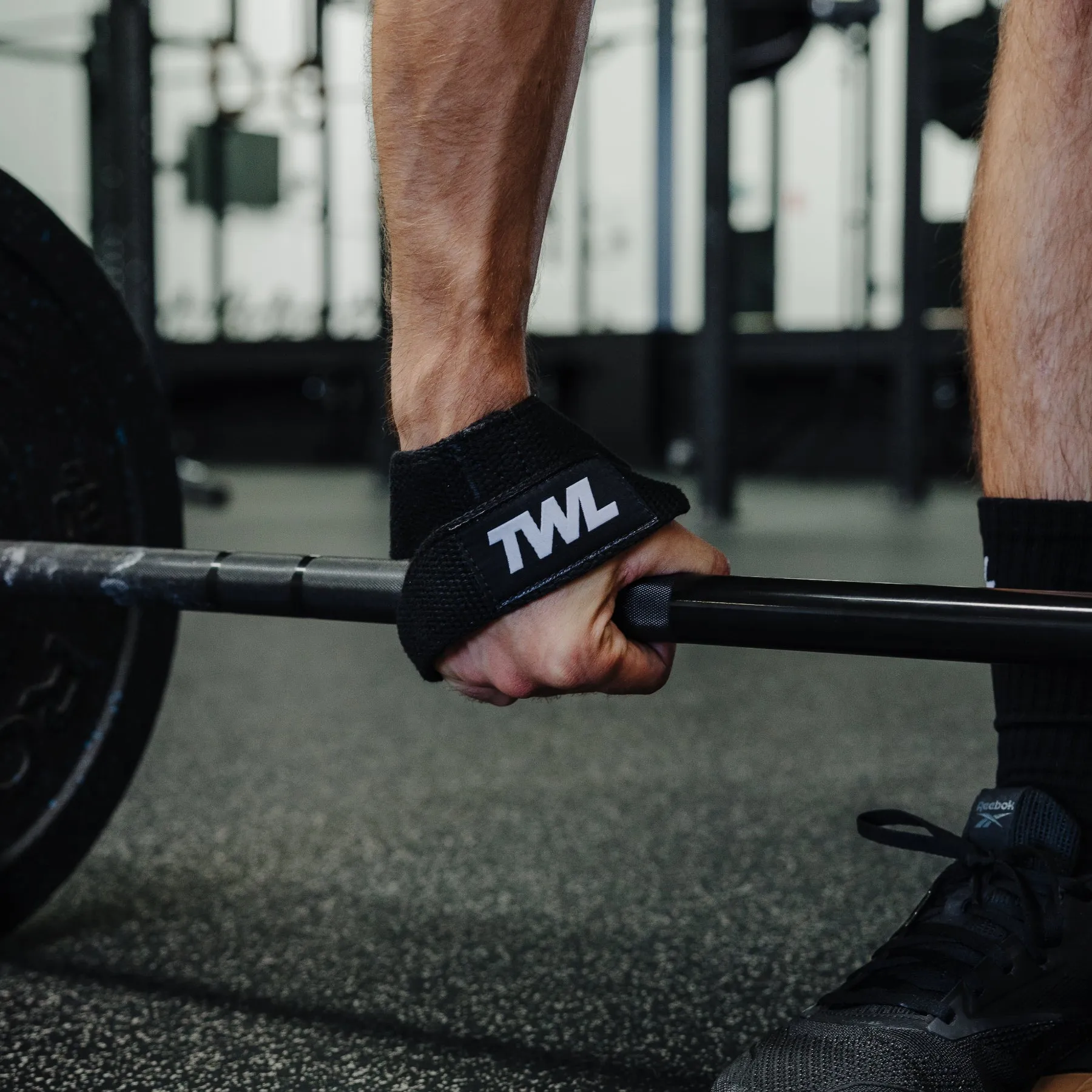 TWL - FIGURE 8 LIFTING STRAPS - COTTON - PAIR - BLACK