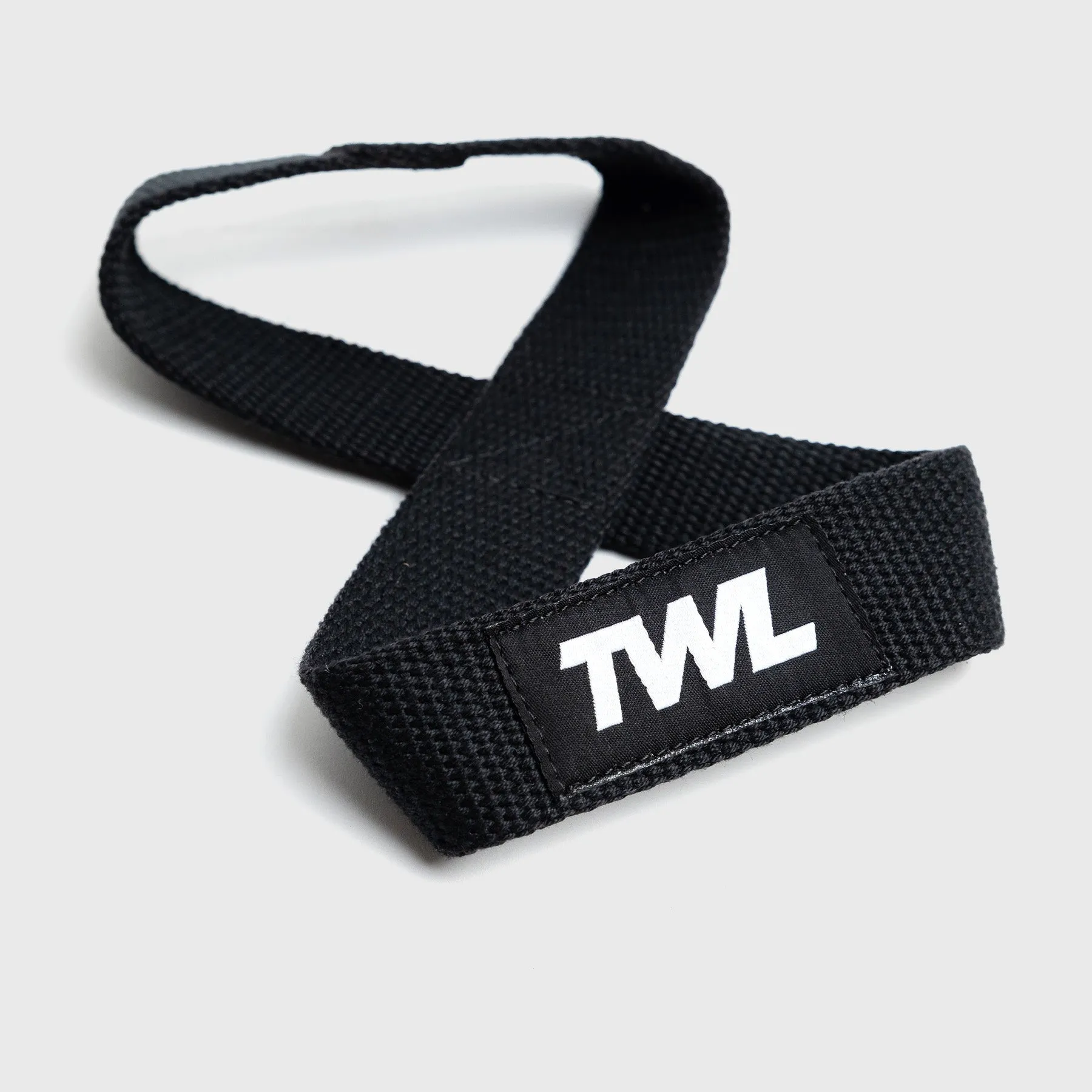TWL - FIGURE 8 LIFTING STRAPS - COTTON - PAIR - BLACK