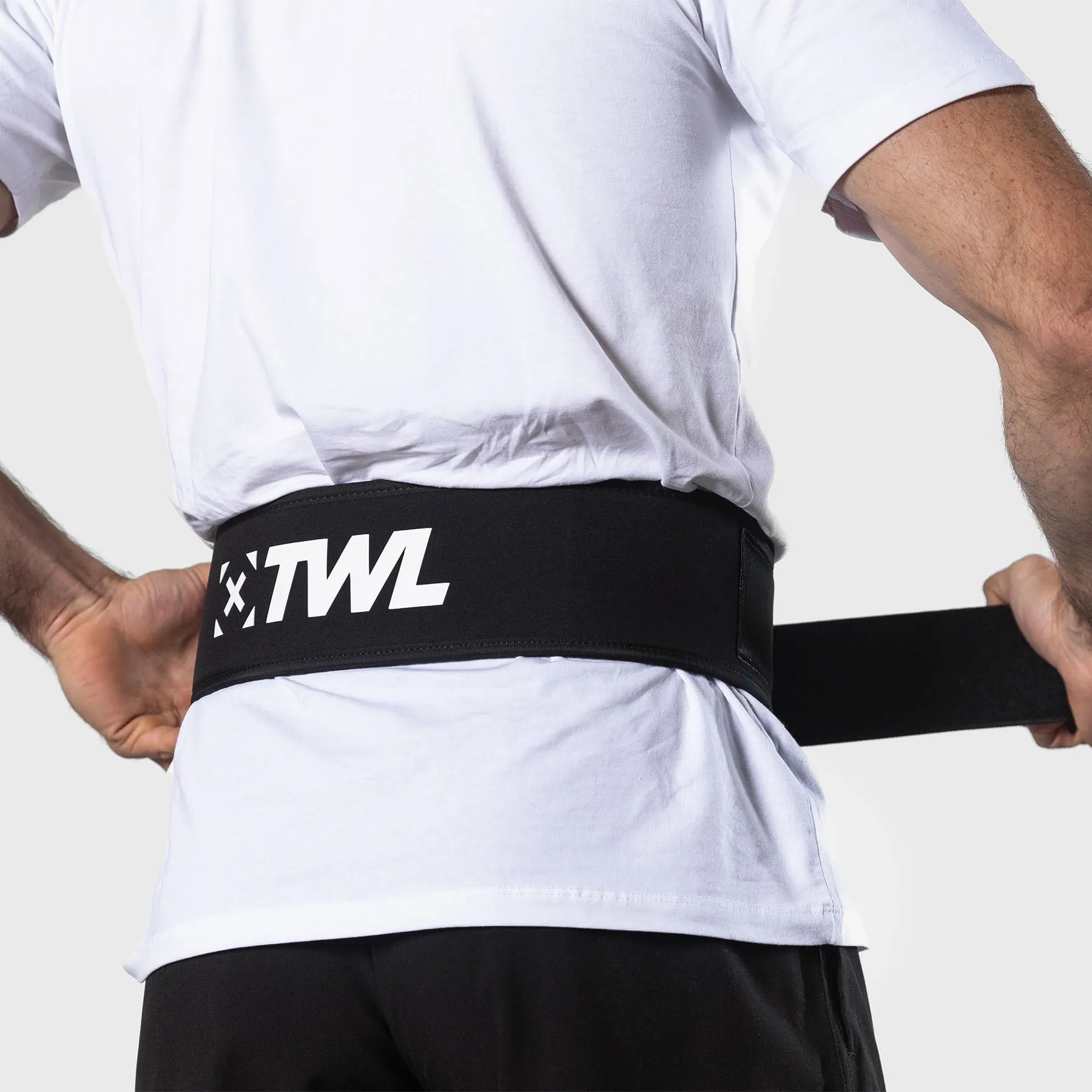 TWL - HYBRID VELCRO LIFTING BELT - BLACK/WHITE