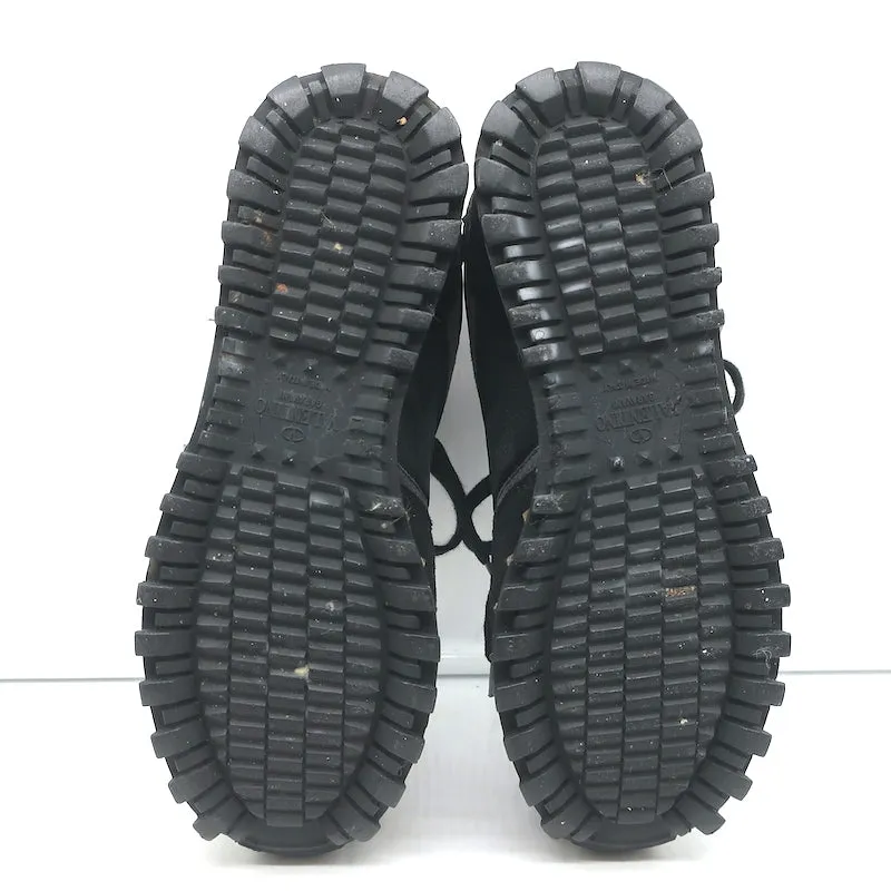 Valentino Soul Rockstud Sneakers Black Camo & Gray Suede Size 35