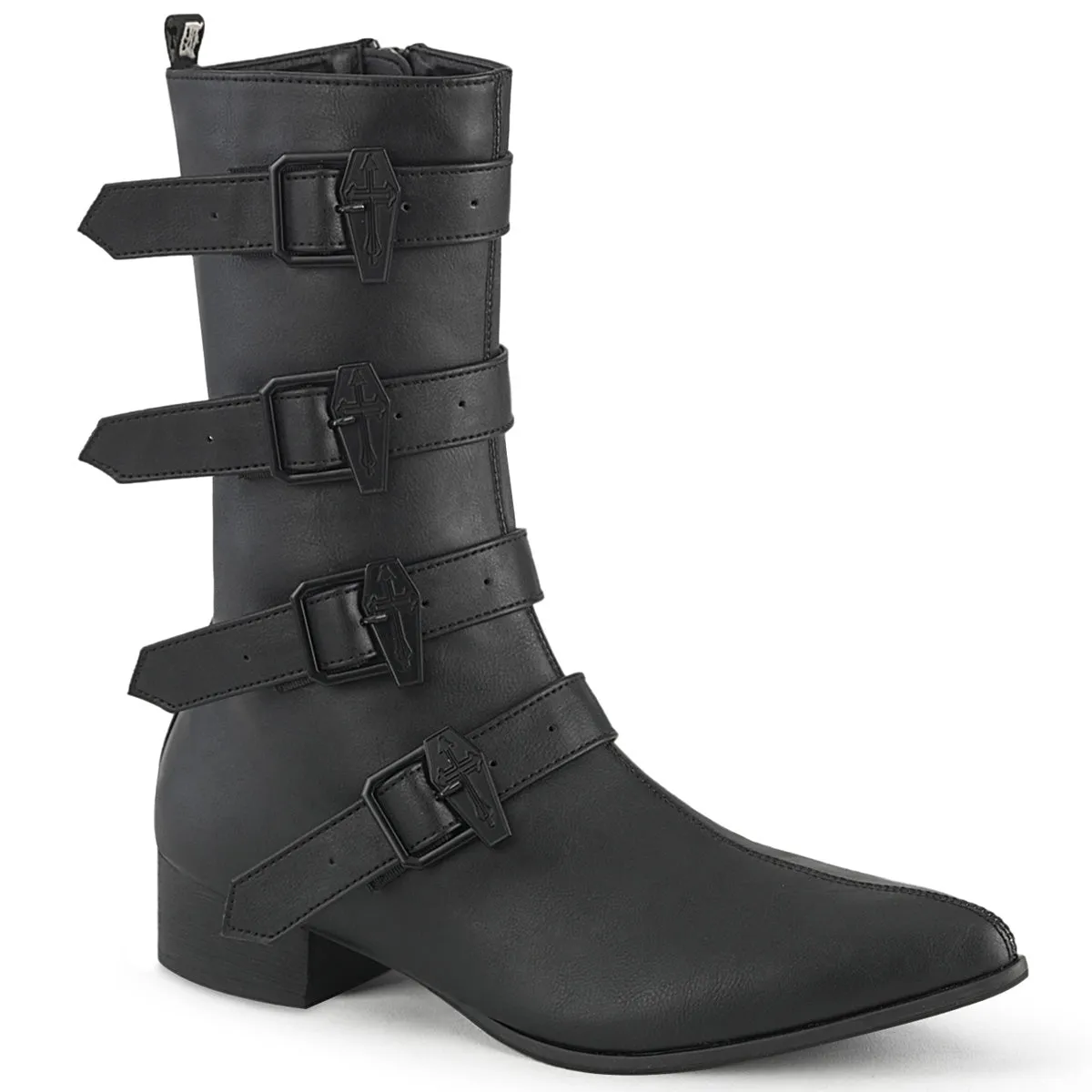 WARLOCK-110-C  Black Vegan Leather