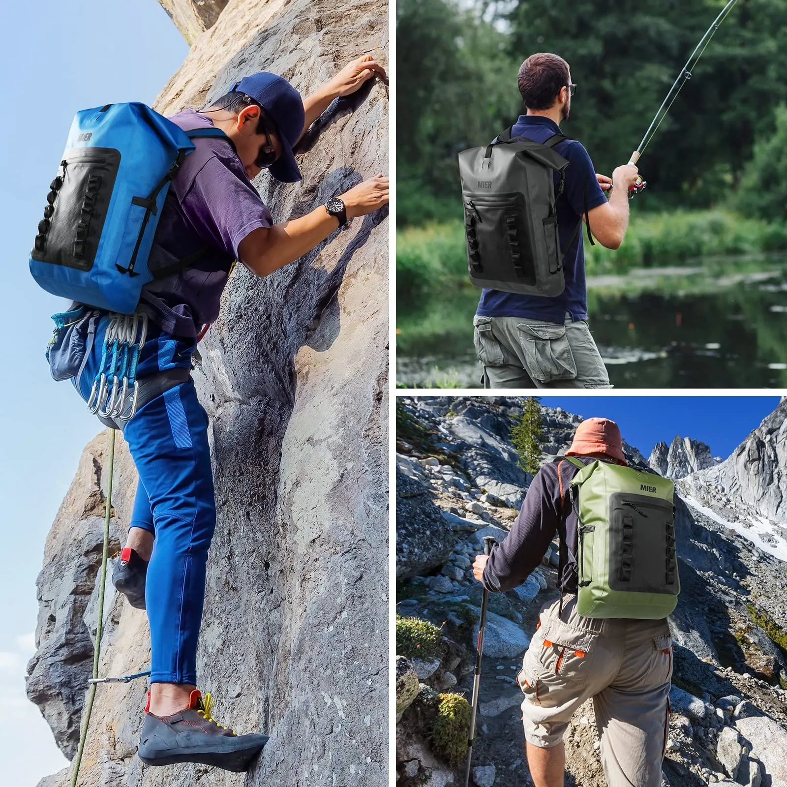 Waterproof Backpack Sack Roll-Top Closure Dry Bag