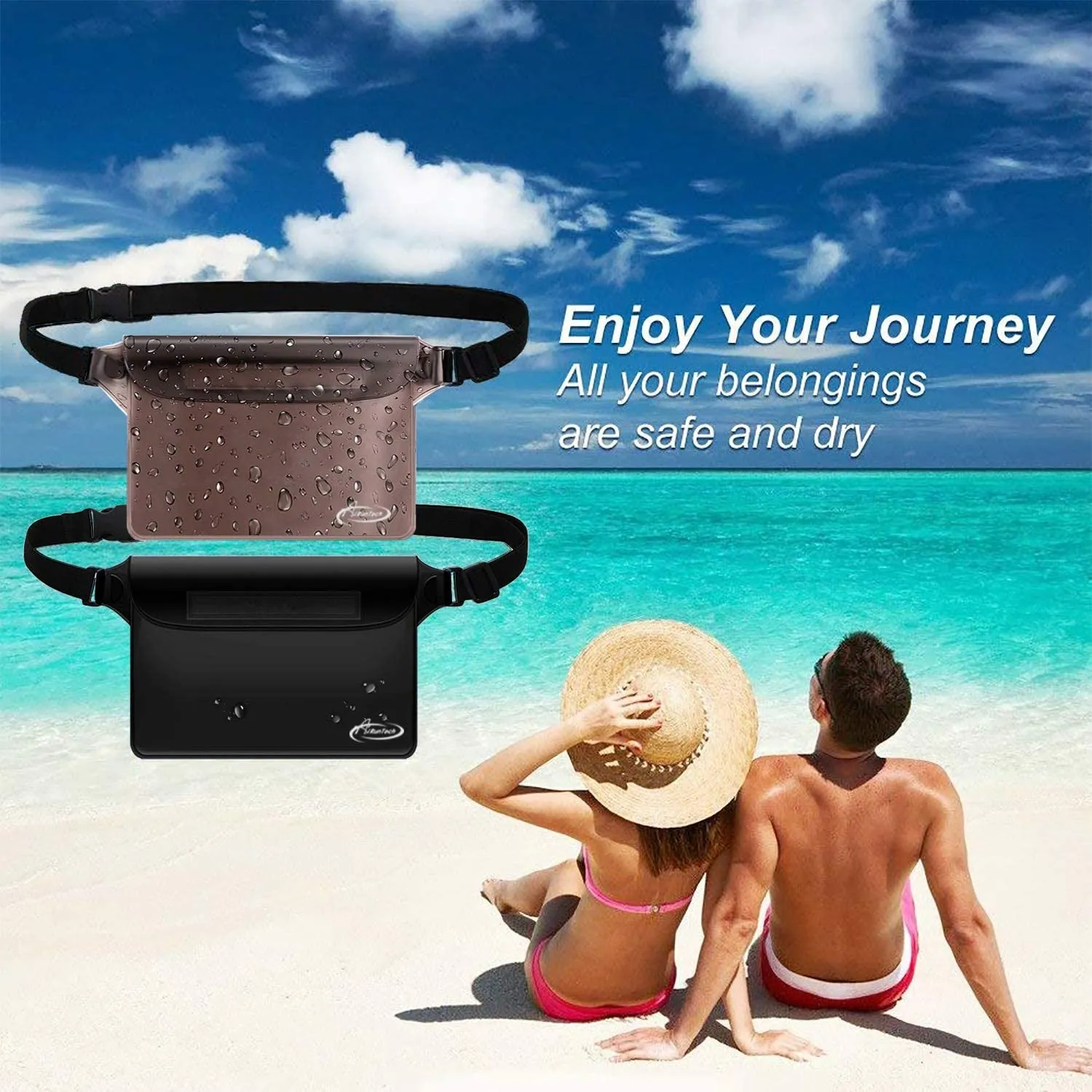 Waterproof Belt Bag,Waterproof Pouch for Phone Passport Wallet Purse with Waist Strap