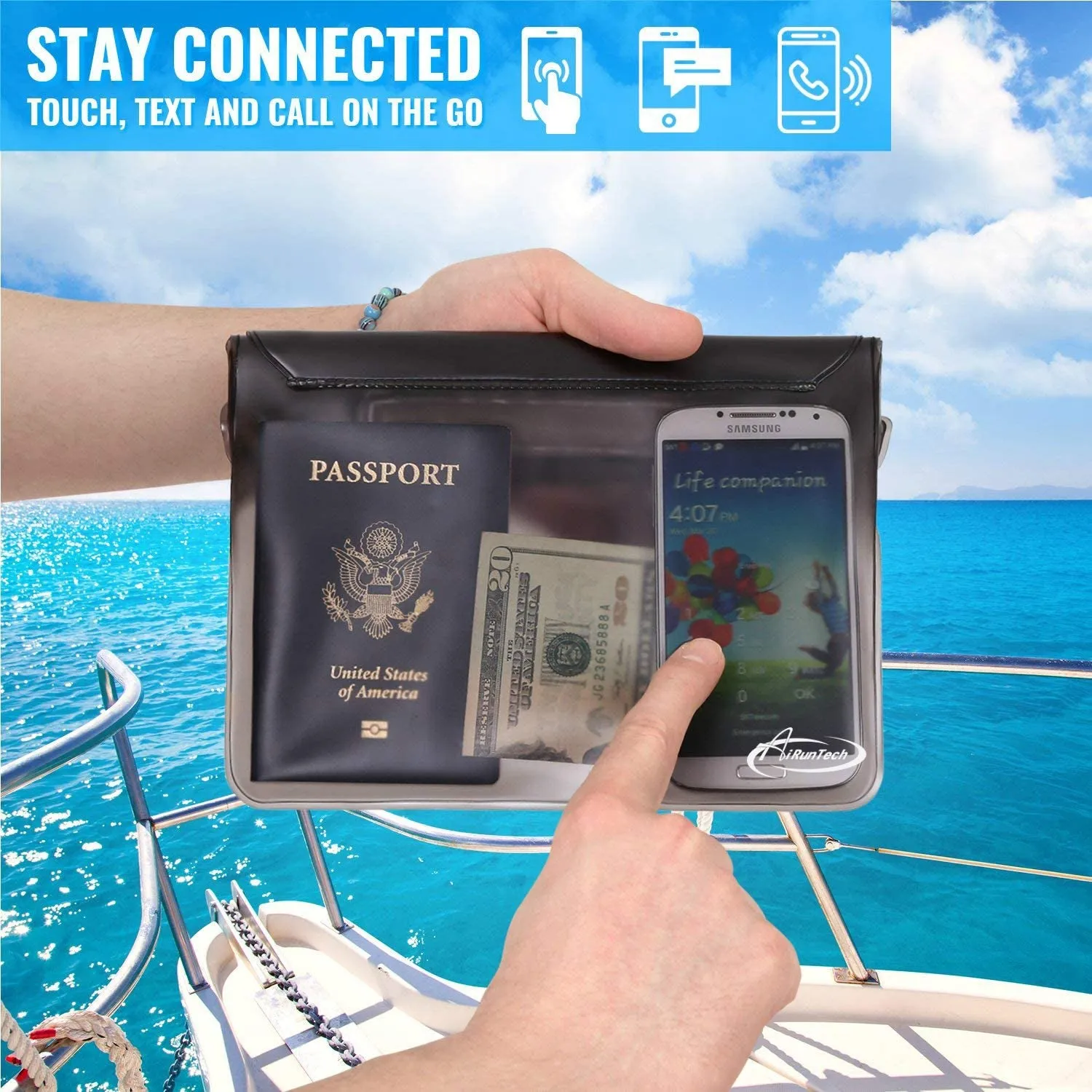 Waterproof Belt Bag,Waterproof Pouch for Phone Passport Wallet Purse with Waist Strap