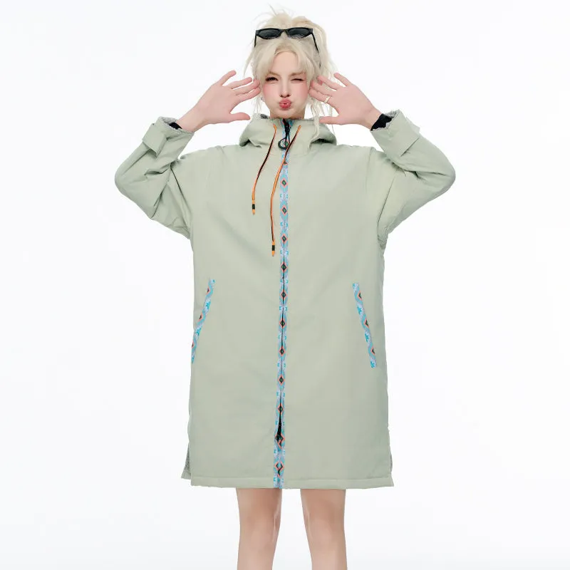Waterproof Surf Changing Robe Outdoor Coat Fleece Lined Jacket Keeping Warm Dry Oversized Poncho Coat for Swimming Surfing Beach