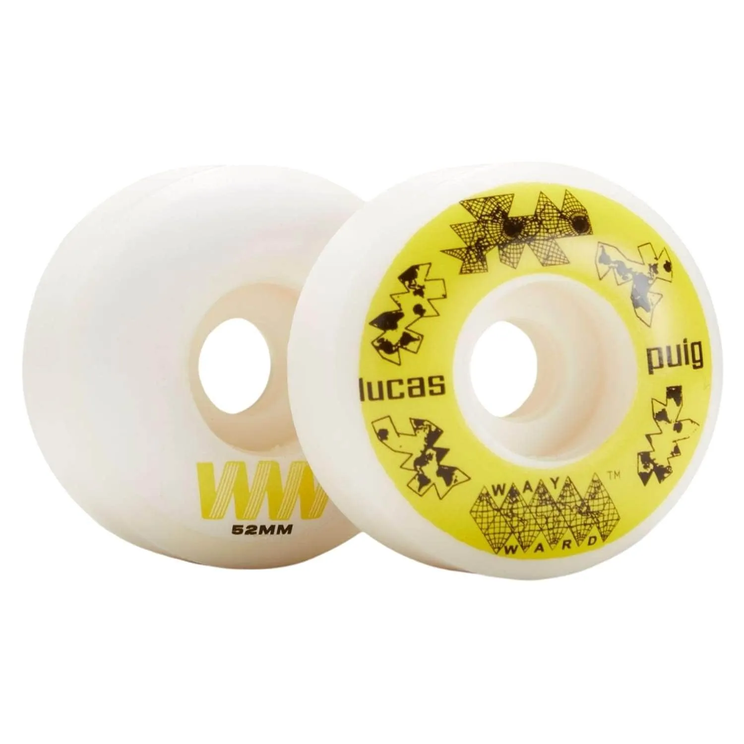 Wayward Wheels Lucas Puig Funnel Pro Skateboard Wheel - White/Yellow - 52mm