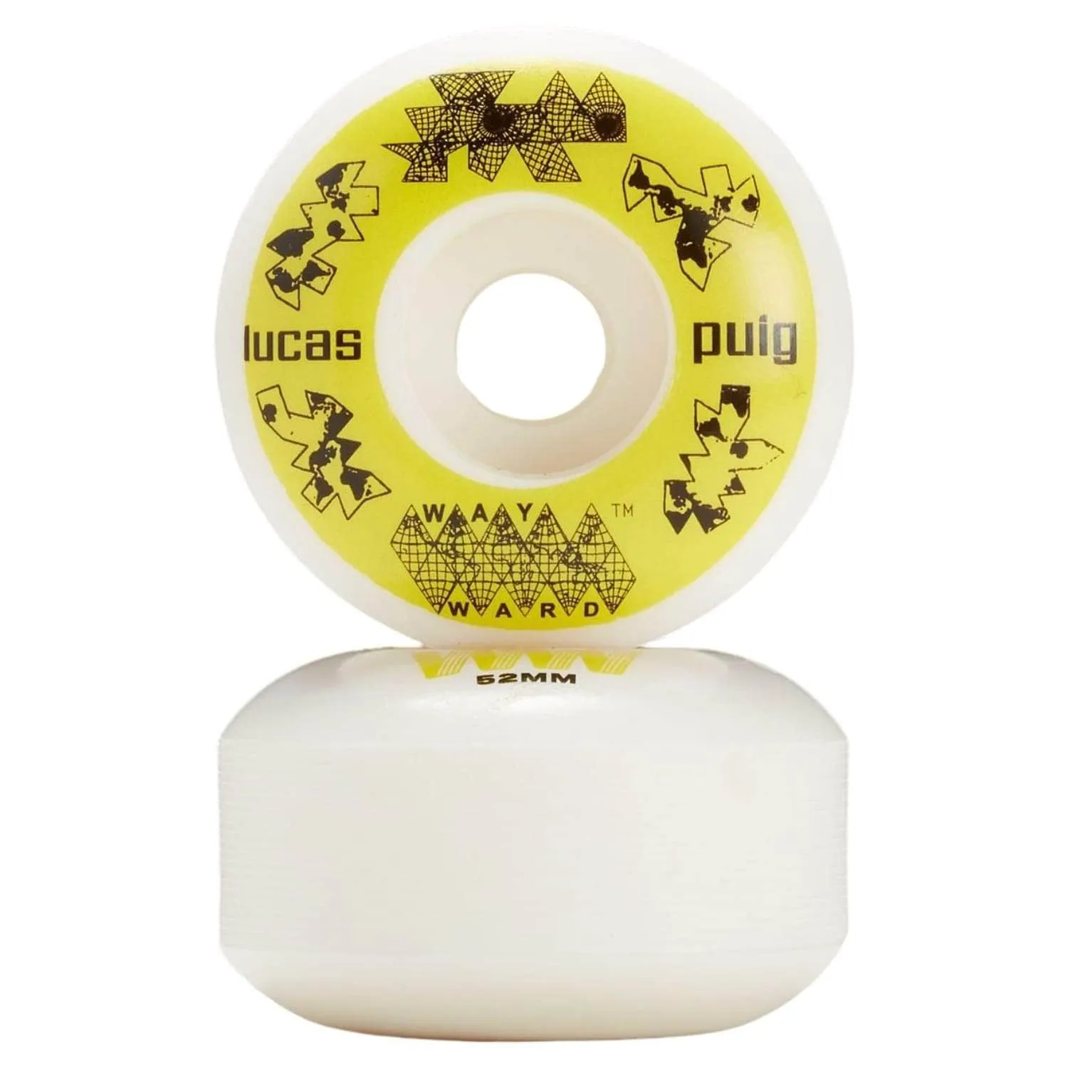 Wayward Wheels Lucas Puig Funnel Pro Skateboard Wheel - White/Yellow - 52mm