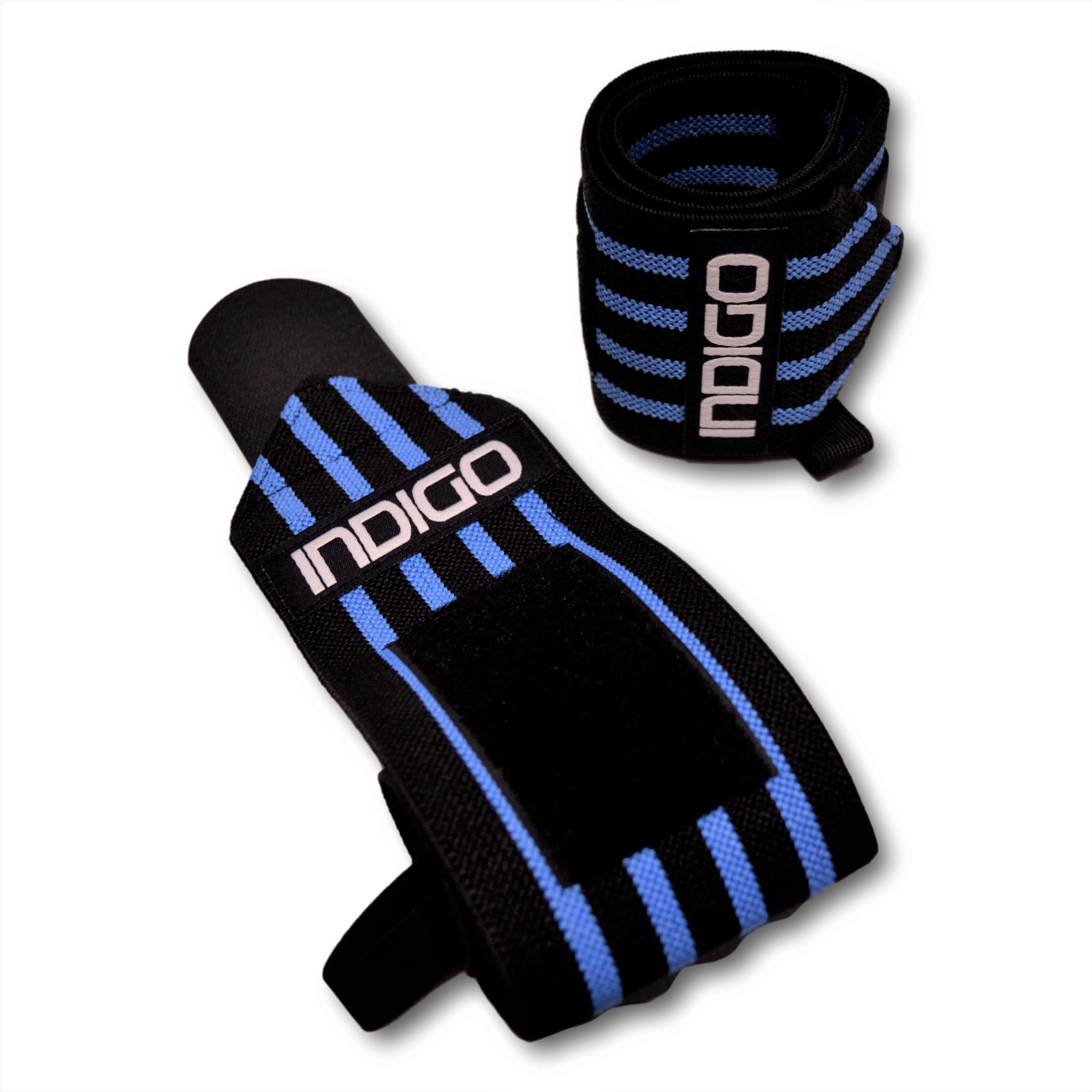 Weightlifting Elastic Wristband INDIGO Black-Blue