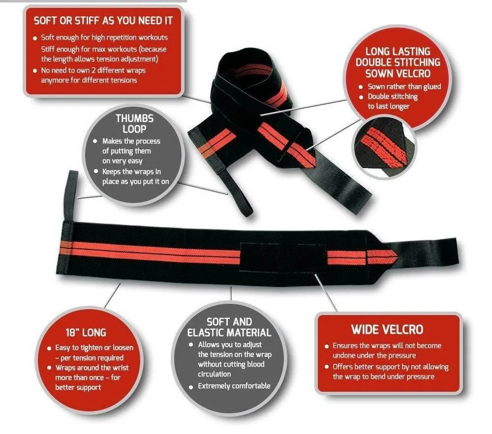 Weightlifting Wrist Wraps - Workout Lifting Straps