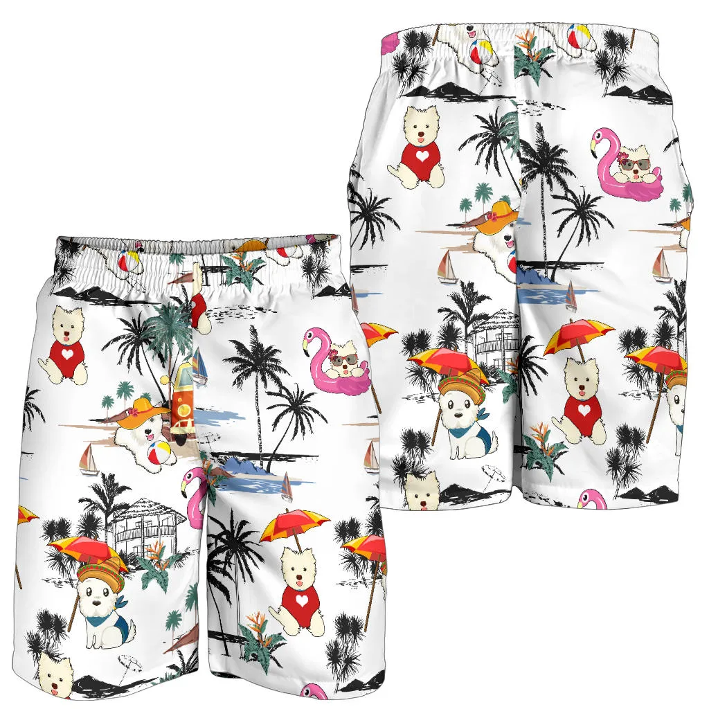West Highland White Terrier-Summer Beach Mens Shorts