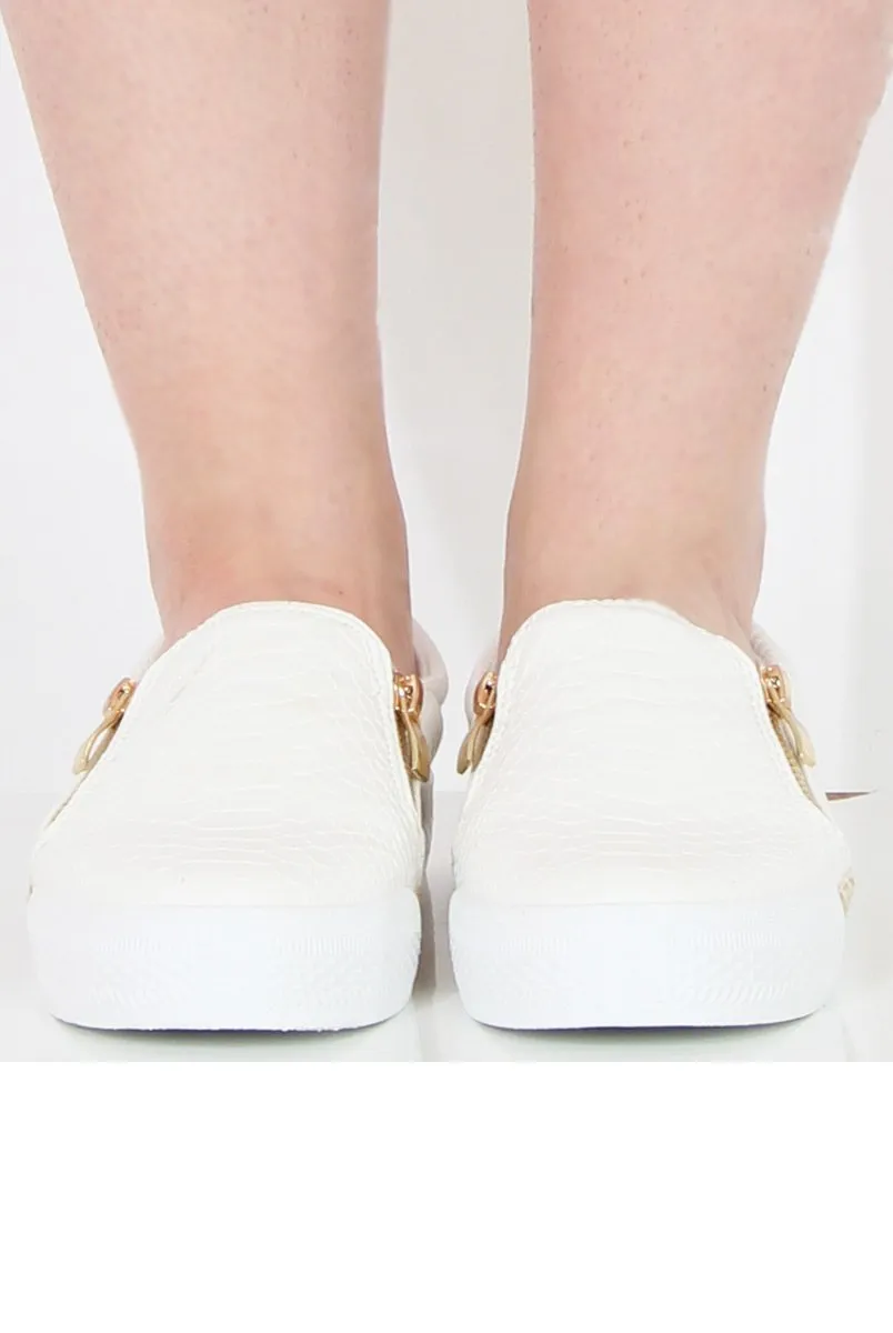 White Snakeskin Skater - Sophie