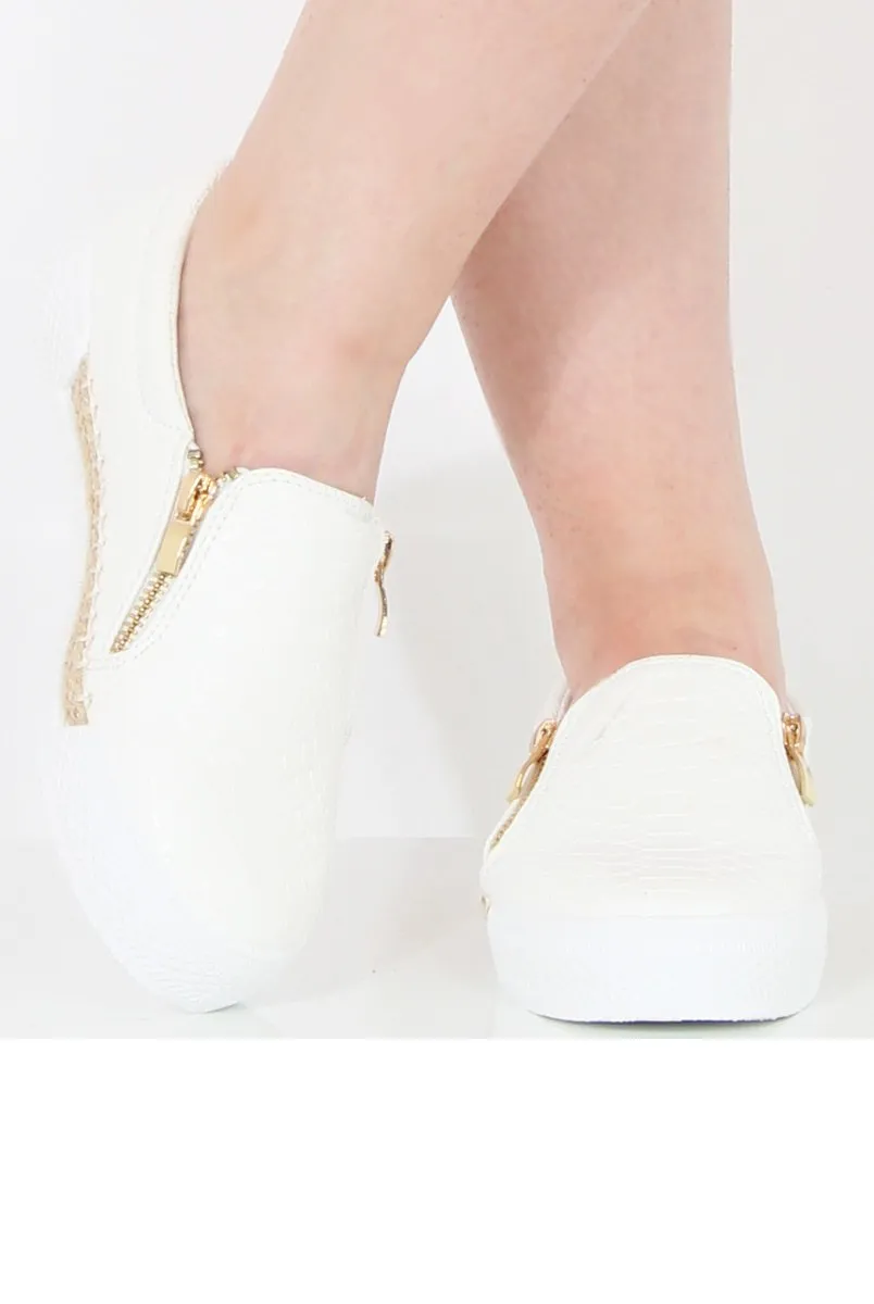 White Snakeskin Skater - Sophie