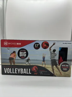 Wicked Big Sports 17 " Volleyball With Pump Backyard Beach Family Games