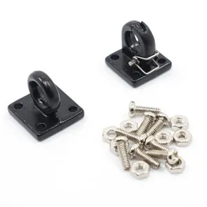 YA-0462BK 1.10 Rock Crawler Heavy Duty Four Bolt Lunette Ring Tow Toe Hook Black