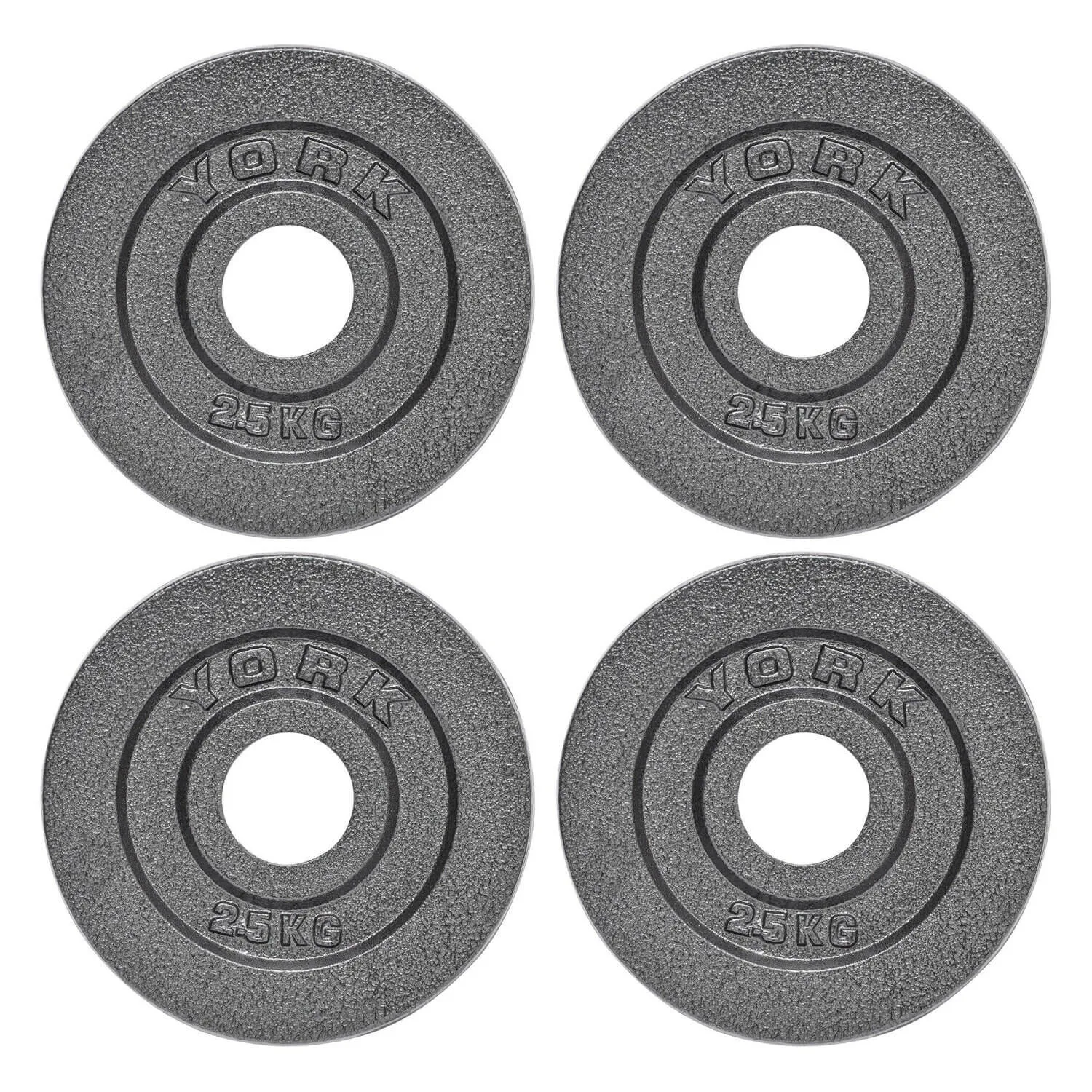 York Olympic Hammertone Cast Iron Weight Plates 4 x 2.5kg