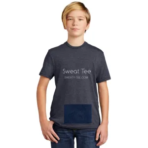 youth attached front panel, navy tee