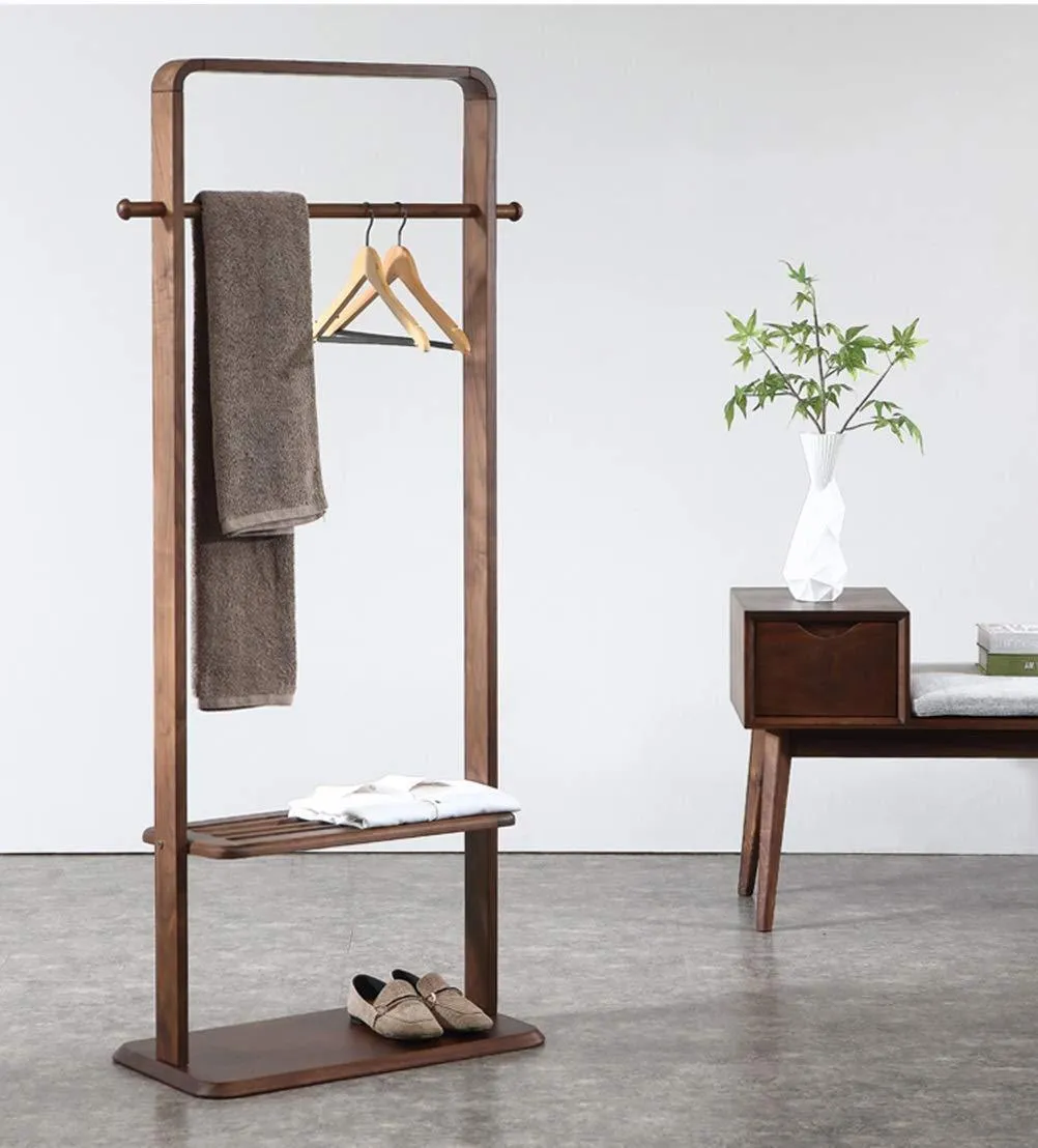 ZCYX Solid Wood Coat Rack Bedroom Floor Storage Hanger Simple Clothes Rack Home Hanger - Hanger Hooks (Color : B)