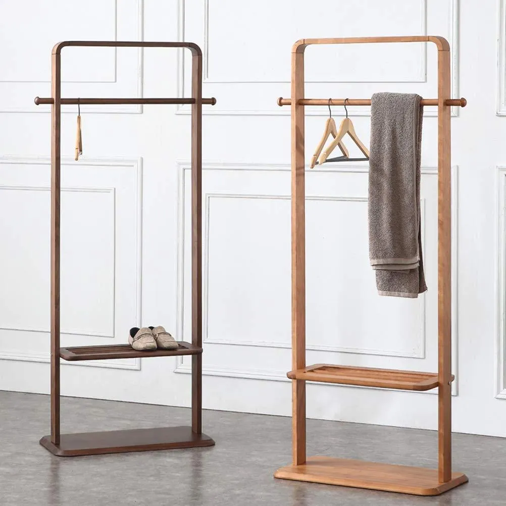 ZCYX Solid Wood Coat Rack Bedroom Floor Storage Hanger Simple Clothes Rack Home Hanger - Hanger Hooks (Color : B)